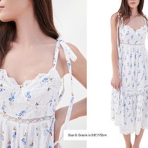 LoveShackFancy Antonella Blue & White Floral Dress